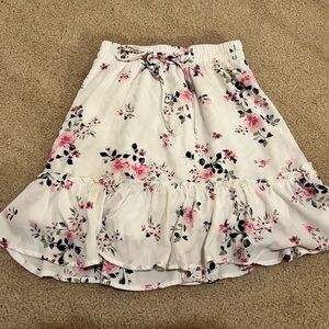 Miami Floral Skirt in White and Pink